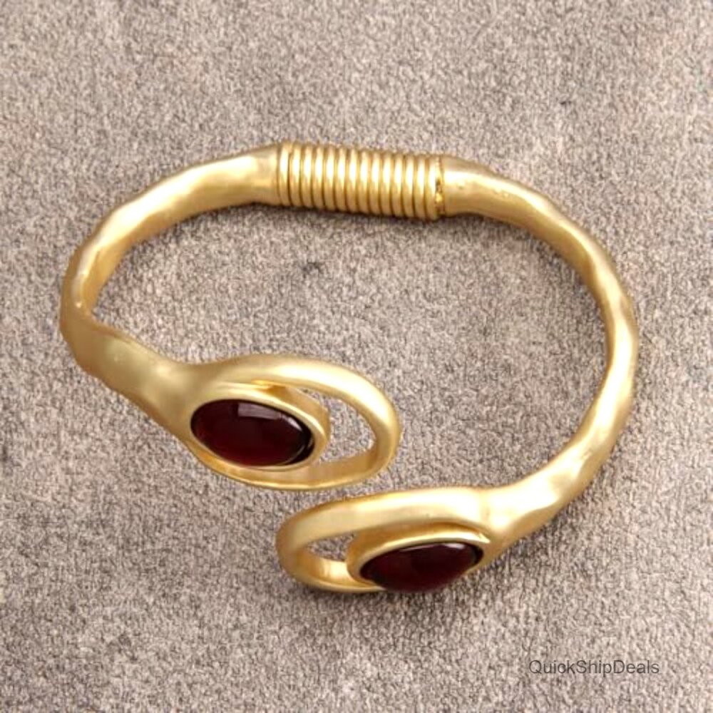 Copper Cuff Bracelet Stackable Stretch Bead Open … - image 3